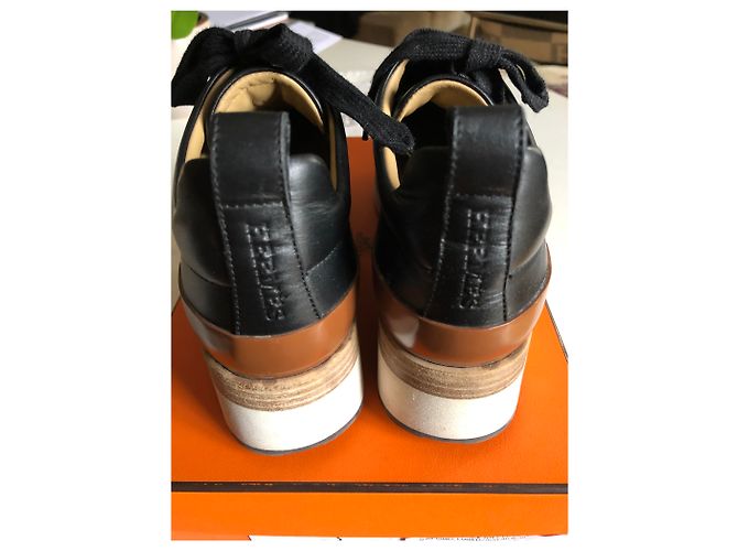 Scarpe da tennis Hermès in pelle nera 38 Nero - vista 3