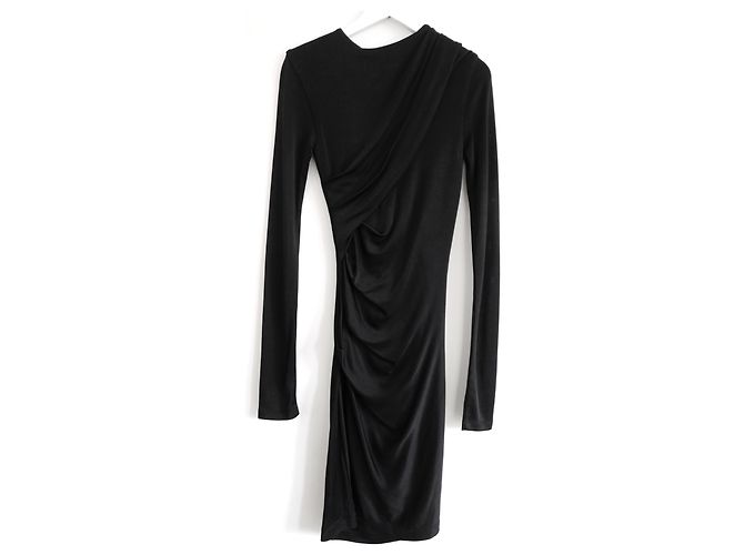 T By Alexander Wang Vestido drapeado negro - vista 3