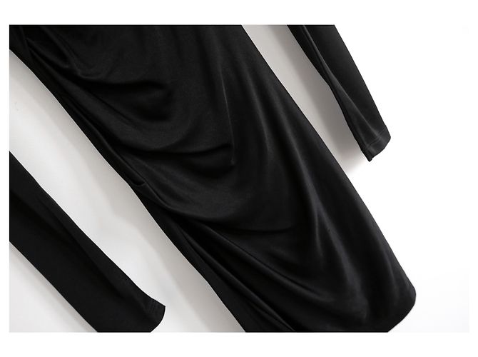 T By Alexander Wang Vestido drapeado negro - vista 4