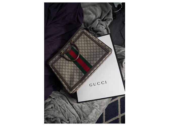 Porte-documents Gucci Ophidia GG Marron Beige - vue 2