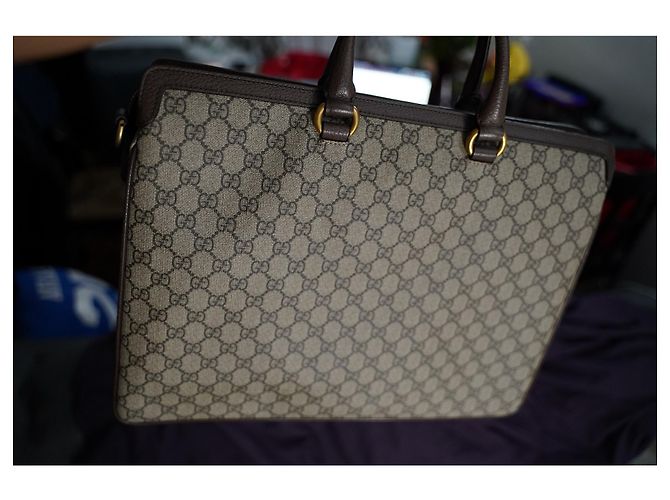 Porte-documents Gucci Ophidia GG Marron Beige - vue 4