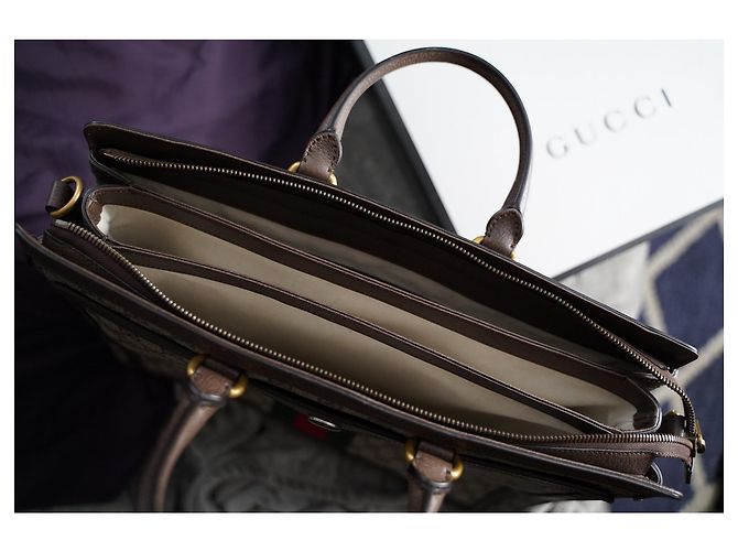 Porte-documents Gucci Ophidia GG Marron Beige - vue 6