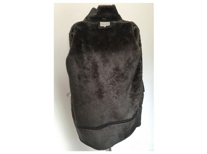 Abrigo Gerard Darel de imitación cuero marrón oscuro - vista 7