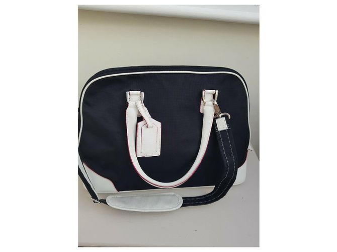 Diane Von Furstenberg Borsa weekend DvF Randa Bianco Blu navy - vista 2