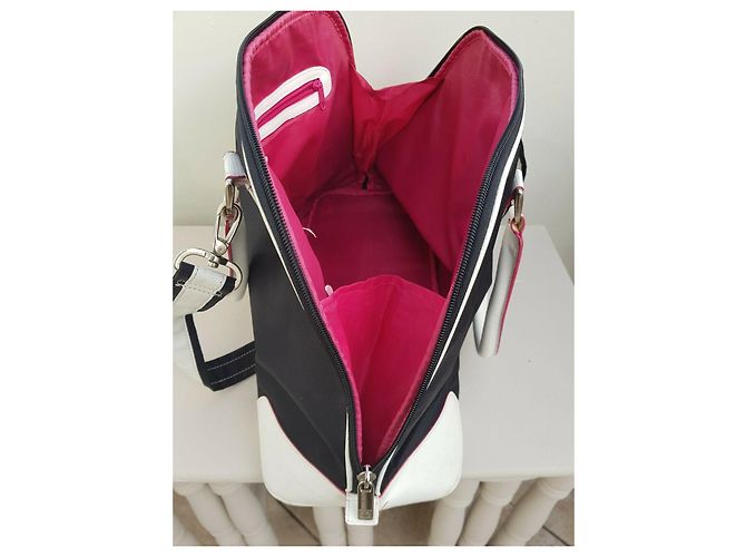 Diane Von Furstenberg Borsa weekend DvF Randa Bianco Blu navy - vista 3
