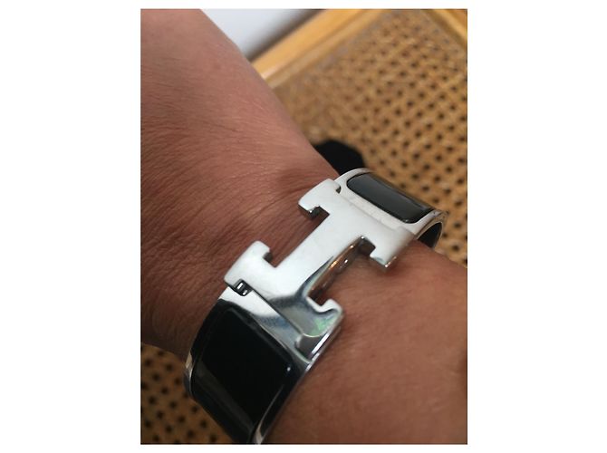 Clic H Bracelet Hermès, modèle Clic Clac Bijouterie argentée - vue 2