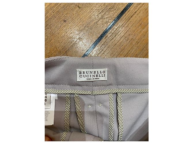 Brunello Cucinelli Hose Grau aus Wolle Größe 40 - Ansicht 3