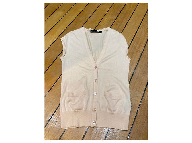Ralph Lauren ärmellose Kaschmir Strickjacke rosa Pink - Ansicht 2