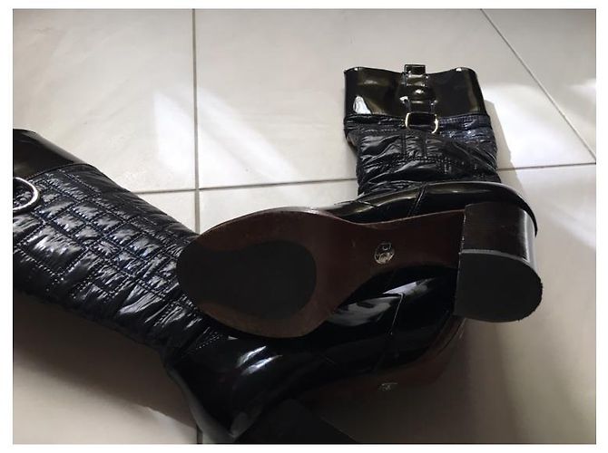 Botas Dolce & Gabbana de cuero negro - vista 3