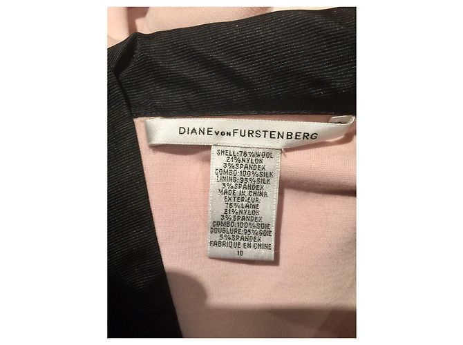 Diane Von Furstenberg DvF Stiefmütterchen Kleid rosa und schwarz Pink - Ansicht 2