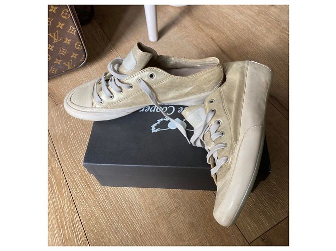 Neue Candice Cooper Leder sneakers Weiß Golden - Ansicht 2