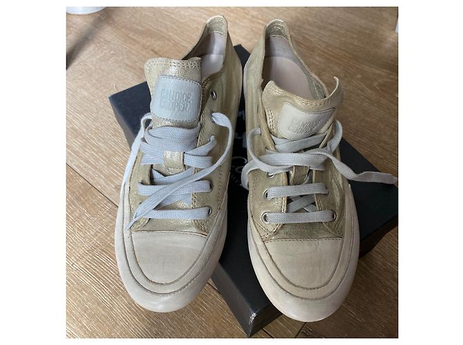 Neue Candice Cooper Leder sneakers Weiß Golden - Ansicht 6