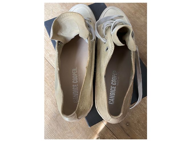 Neue Candice Cooper Leder sneakers Weiß Golden - Ansicht 7