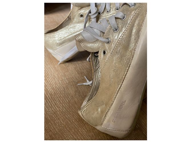 Neue Candice Cooper Leder sneakers Weiß Golden - Ansicht 9