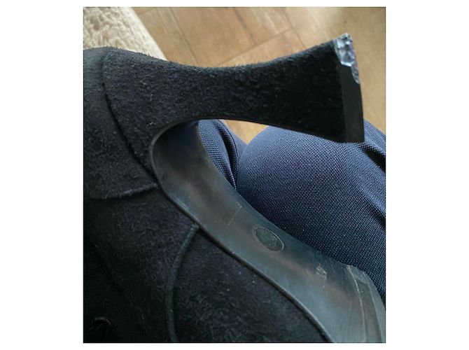 Stivaletti CHANEL in camoscio Nero - vista 16
