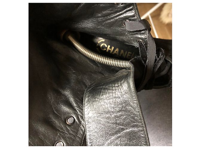 Stivaletti CHANEL in camoscio Nero - vista 4