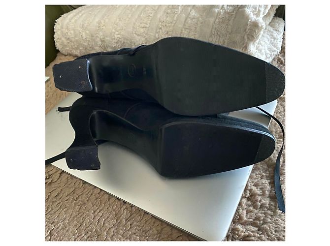 Stivaletti CHANEL in camoscio Nero - vista 7