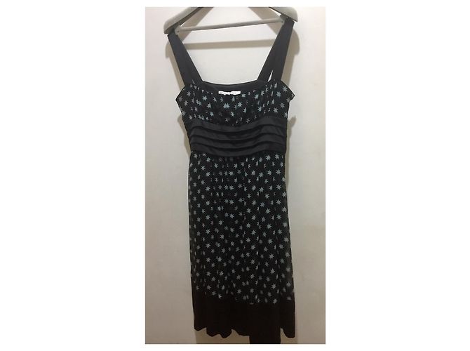 Diane Von Furstenberg Abito in seta nera DvF con stelle blu Nero - vista 6