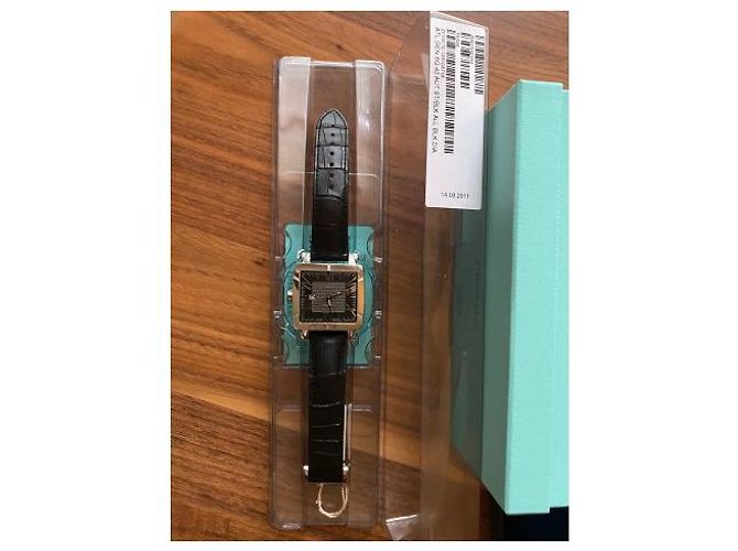 Tiffany & Co Atlas orologio automatico quadrato pelle nera Nero - vista 5