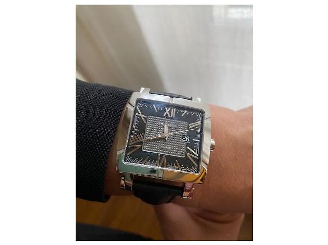 Tiffany & Co Atlas orologio automatico quadrato pelle nera Nero - vista 7