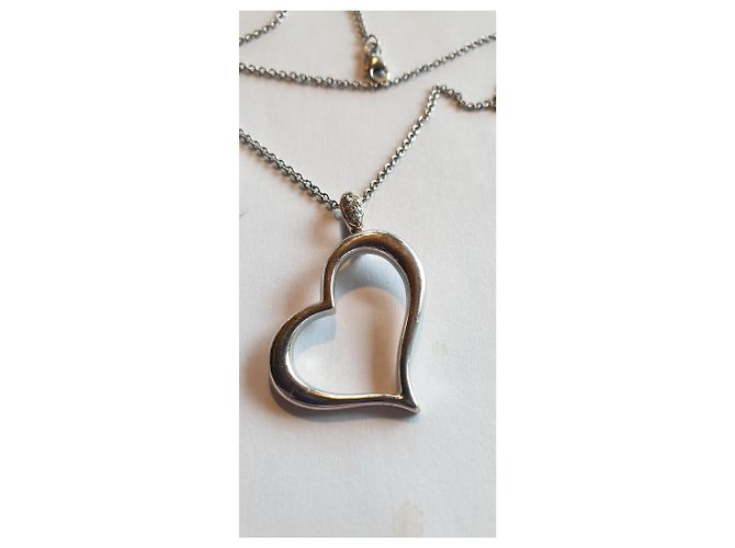 Collana con pendente a cuore in oro bianco e diamanti Piaget Argento - vista 2