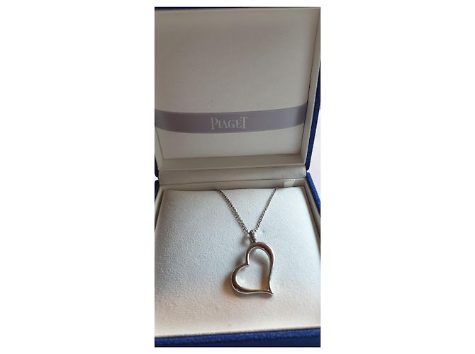 Collana con pendente a cuore in oro bianco e diamanti Piaget Argento - vista 3