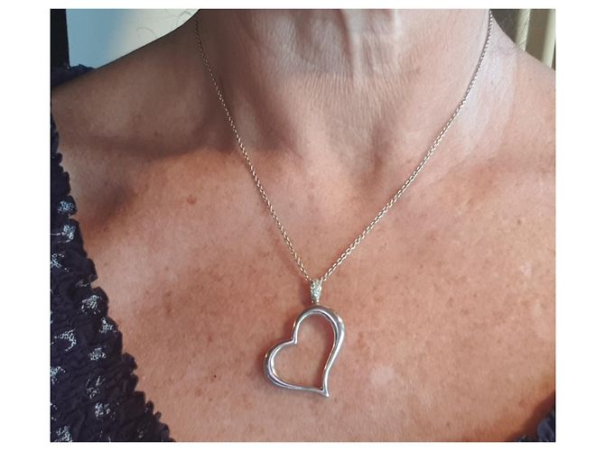 Collana con pendente a cuore in oro bianco e diamanti Piaget Argento - vista 4