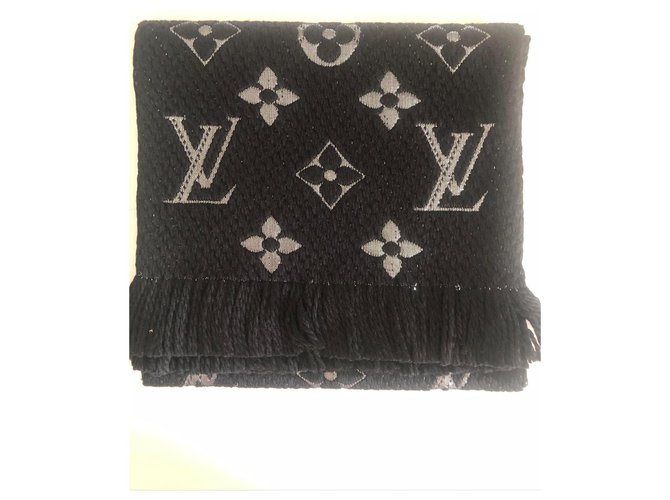 Sciarpa Louis Vuitton logomania shine Nero Argento - vista 2