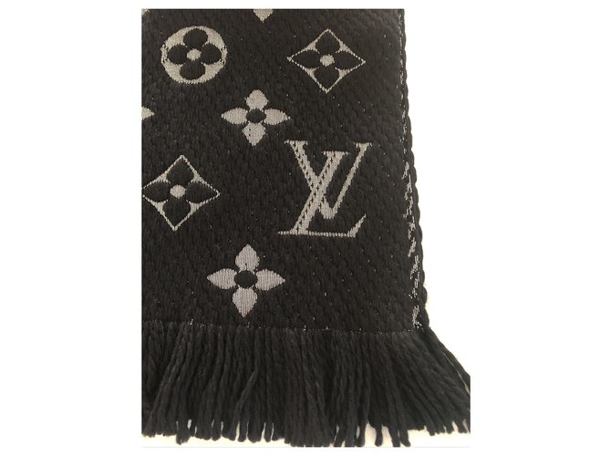 Sciarpa Louis Vuitton logomania shine Nero Argento - vista 4