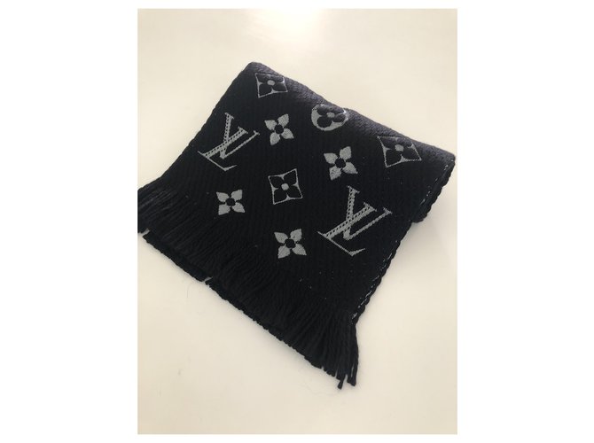 Sciarpa Louis Vuitton logomania shine Nero Argento - vista 5