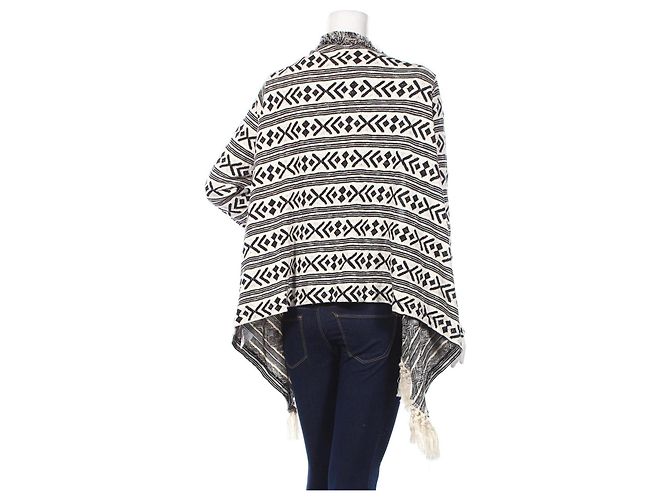 Autre Marque Rich & Royal Strickjacke aus Baumwolle Schwarz Weiß Größe M - Ansicht 2