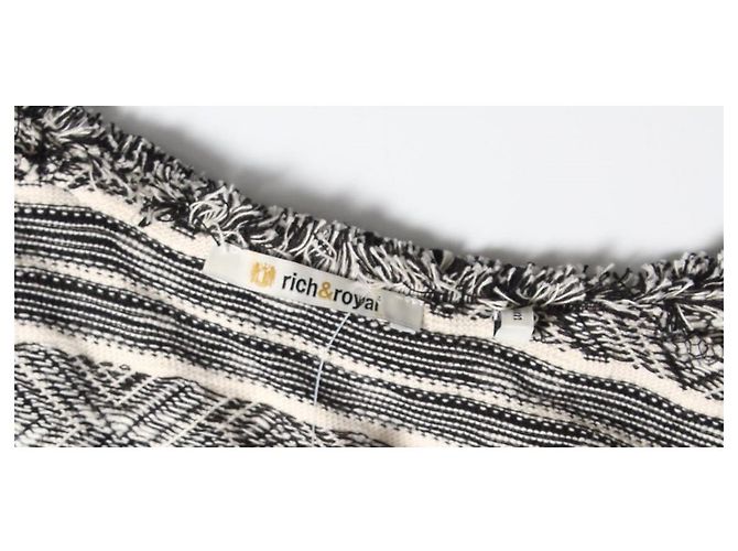 Autre Marque Rich & Royal Strickjacke aus Baumwolle Schwarz Weiß Größe M - Ansicht 3