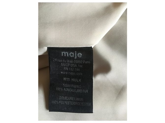 Maje Hulk Lammfell Mantel Beige Größe 38 - Ansicht 2