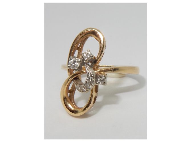 Autre Marque Anello nodo in oro e diamanti D'oro - vista 2