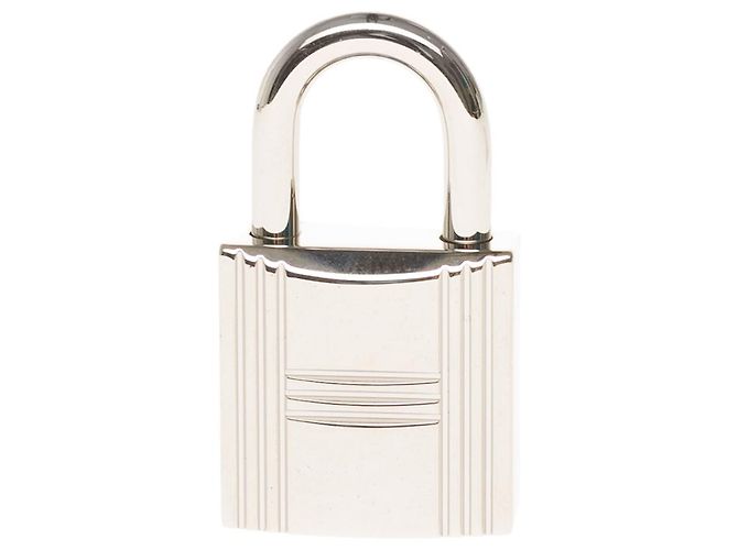 Lucchetto Hermès in argento palladio per borse Birkin o kelly, nuova condizione con 2 chiavi e custodia originale! - vista 2