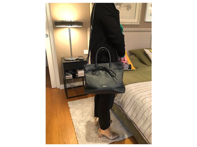 Borsa a mano Repetto in pelle nera Nero - vista 13