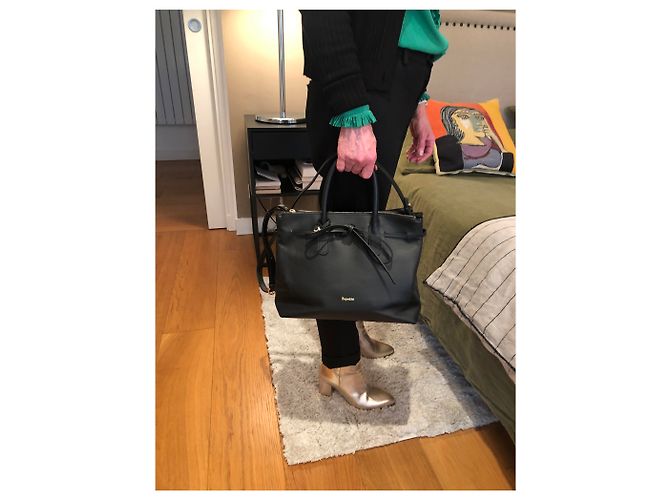 Borsa a mano Repetto in pelle nera Nero - vista 14