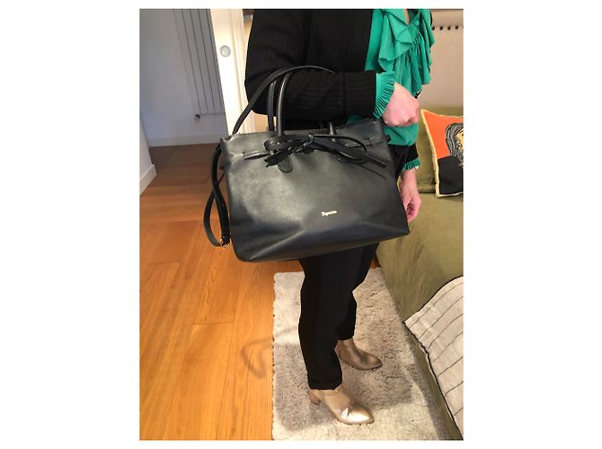 Borsa a mano Repetto in pelle nera Nero - vista 15