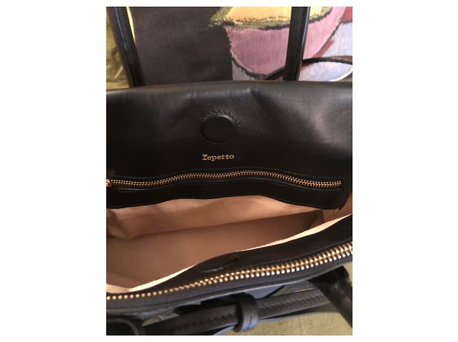 Borsa a mano Repetto in pelle nera Nero - vista 5