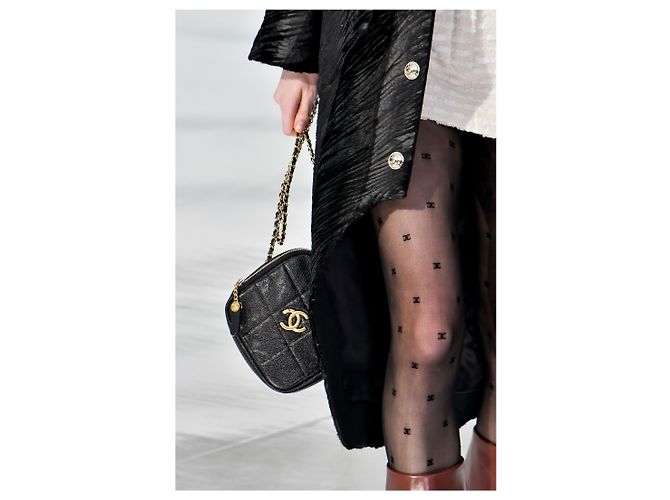 Chanel COLLANT NERO CC PUNTINATA SVIZZERA M NUOVA - vista 4