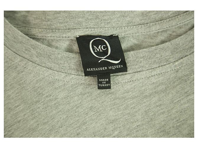 McQ Alexander McQueen Graue Baumwolle Kurzarm Entspanntes T-Shirt Top Größe M. - Ansicht 3