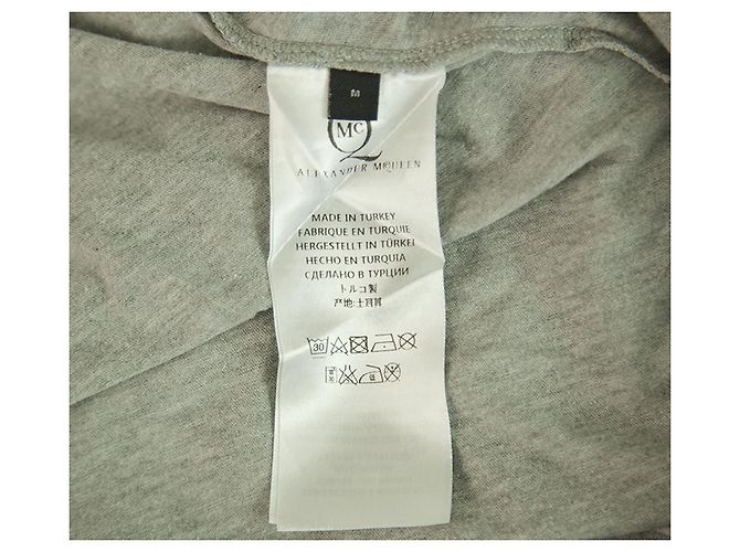 McQ Alexander McQueen Graue Baumwolle Kurzarm Entspanntes T-Shirt Top Größe M. - Ansicht 4