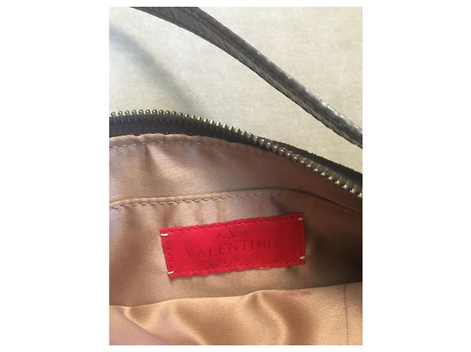 Borsa a tracolla Valentino Garavani in velluto marrone scuro - vista 3