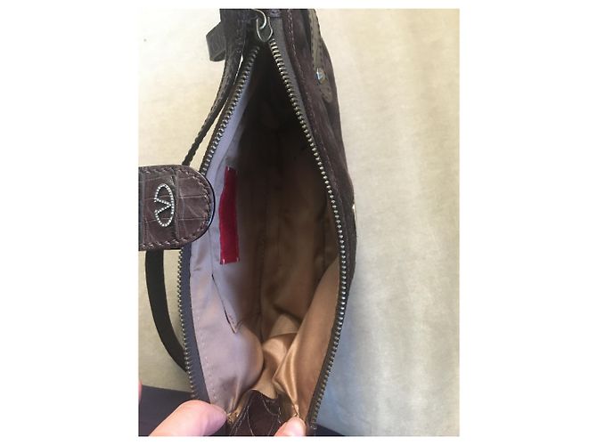 Borsa a tracolla Valentino Garavani in velluto marrone scuro - vista 4