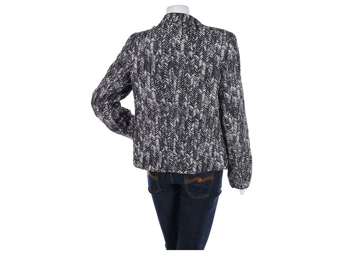 Escada Blazer Grau und Weiß Größe 42 - Ansicht 2
