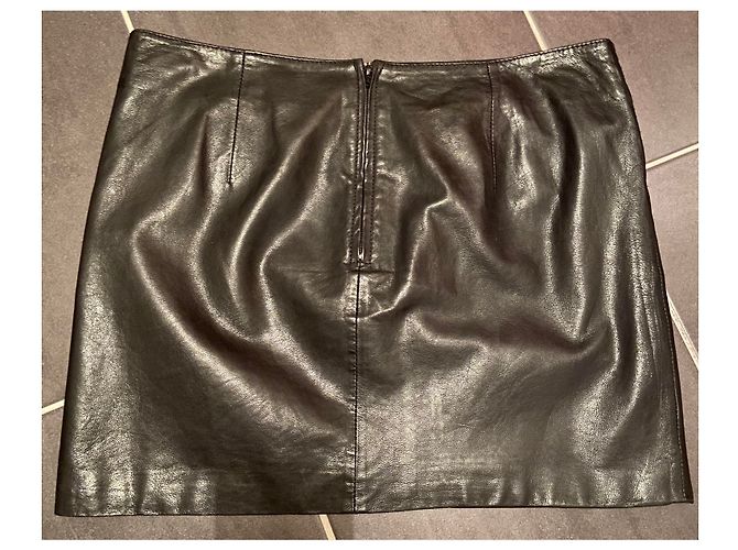 Falda de piel de cordero Virginie Castaway Negra Negro - vista 4
