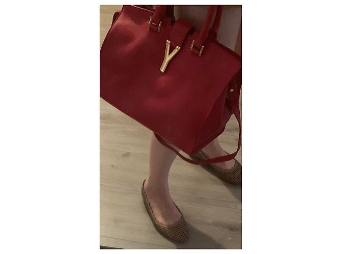 Yves Saint Laurent Chyc Borsa in pelle rossa Rosso - vista 10