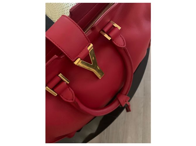 Yves Saint Laurent Chyc Borsa in pelle rossa Rosso - vista 3