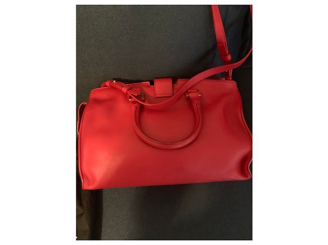 Yves Saint Laurent Chyc Borsa in pelle rossa Rosso - vista 5