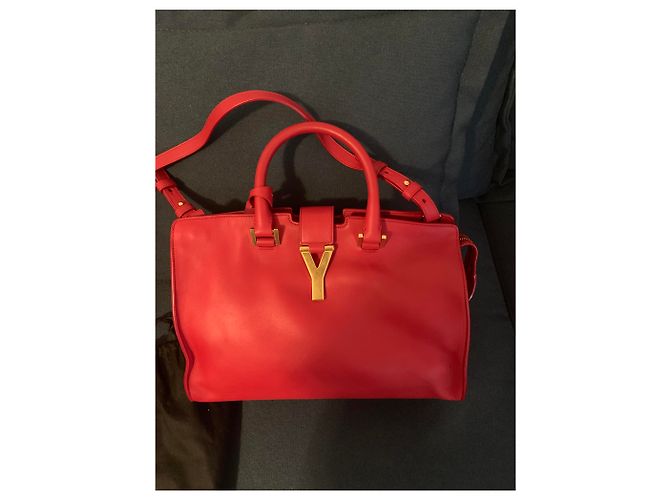 Yves Saint Laurent Chyc Borsa in pelle rossa Rosso - vista 6
